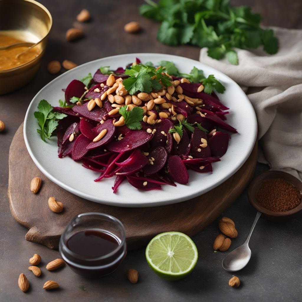 Roasted Beet Salad with Peanut Dressing