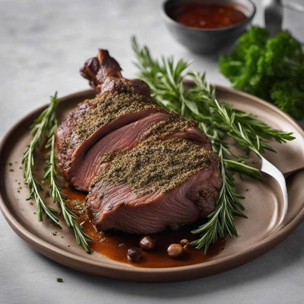 Roasted Lamb Leg with Herb Crust