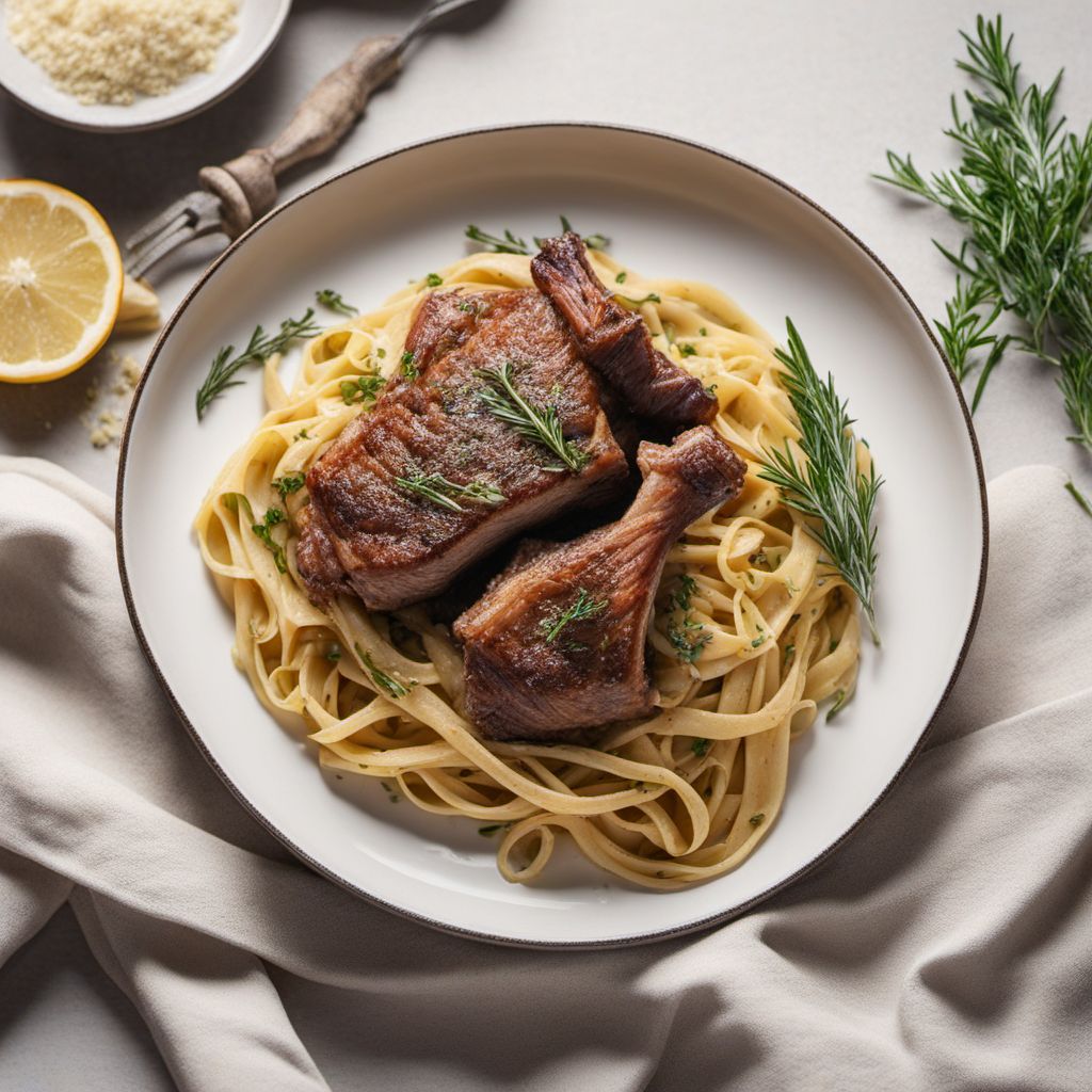 Roasted Lamb with Homemade Pasta