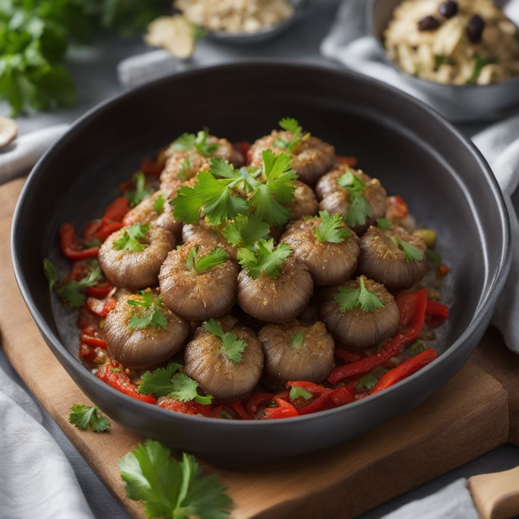 Saint Lucian-style Stuffed White Mushrooms