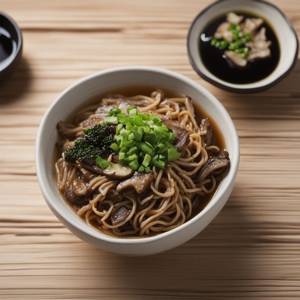 Sansai Soba with Mushroom Tempura