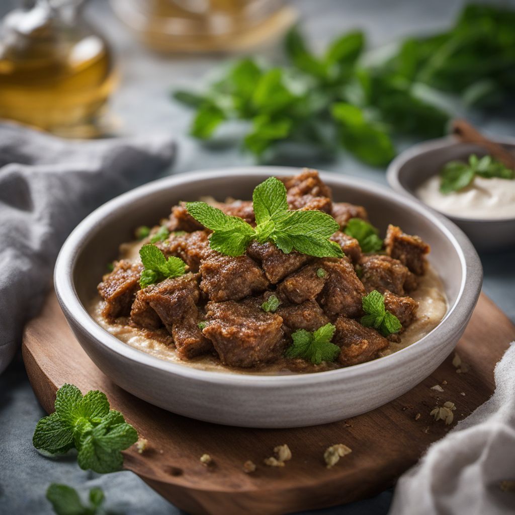 Semsek with Spiced Lamb and Yogurt Sauce