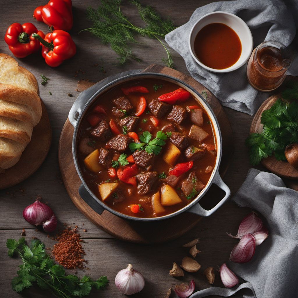 Serbian Beef Stew with Paprika and Potatoes