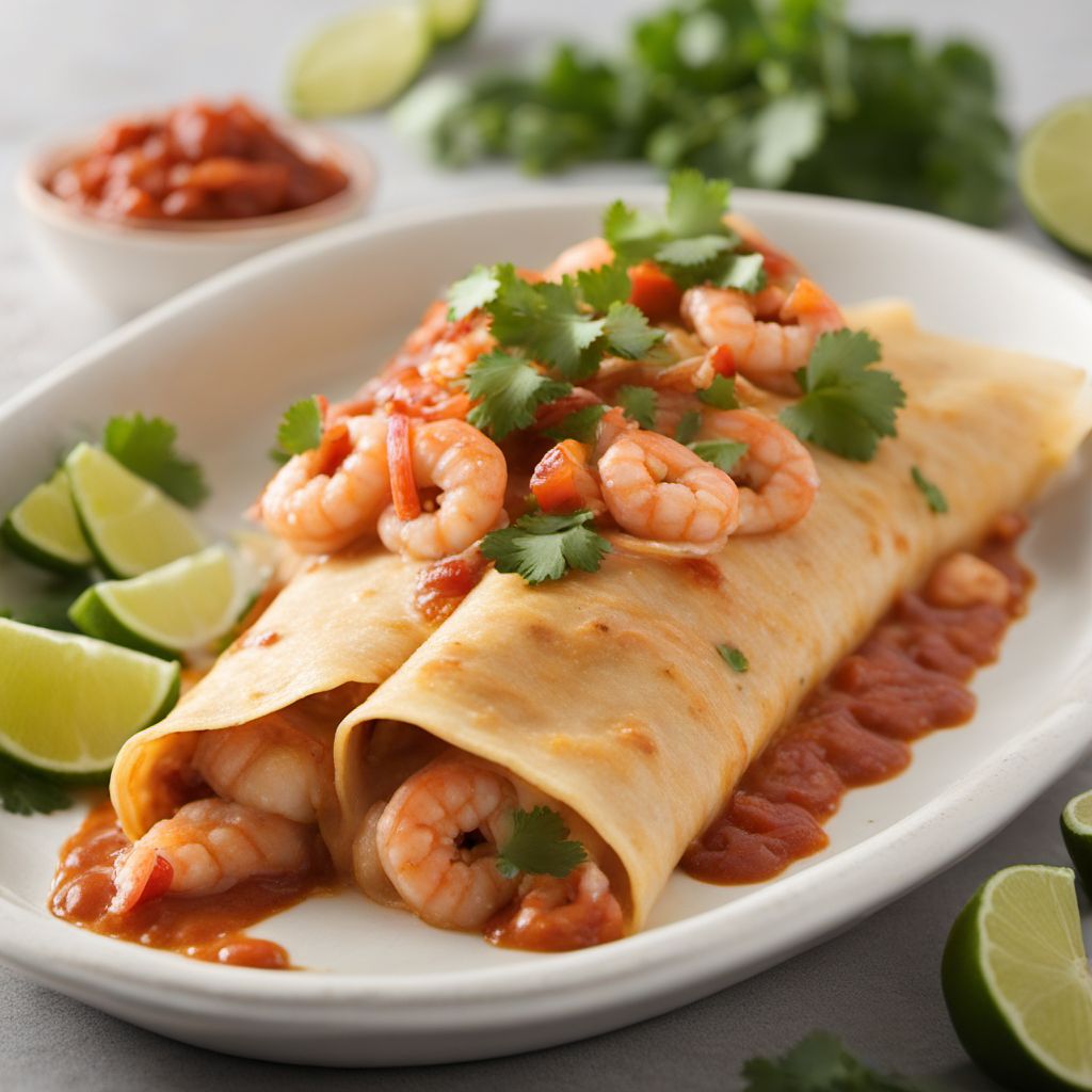 Shrimp Enchiladas with Creamy Chipotle Sauce