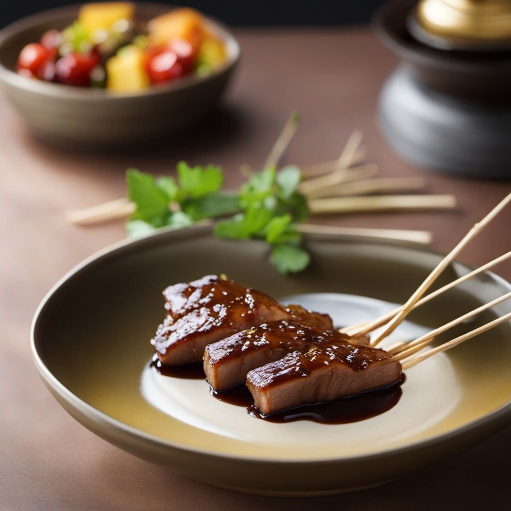 Skewered Goose Liver with Soy Glaze