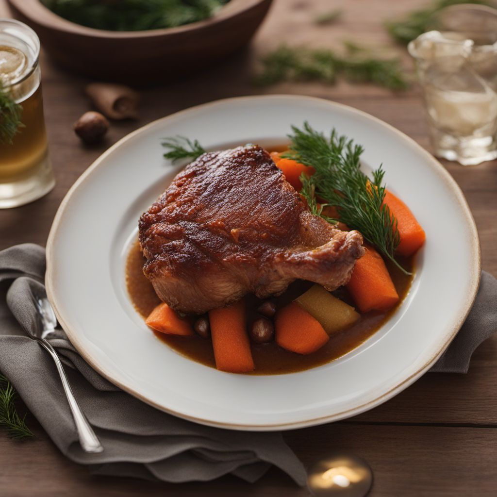 Slow-cooked Pork Knuckle with Root Mash