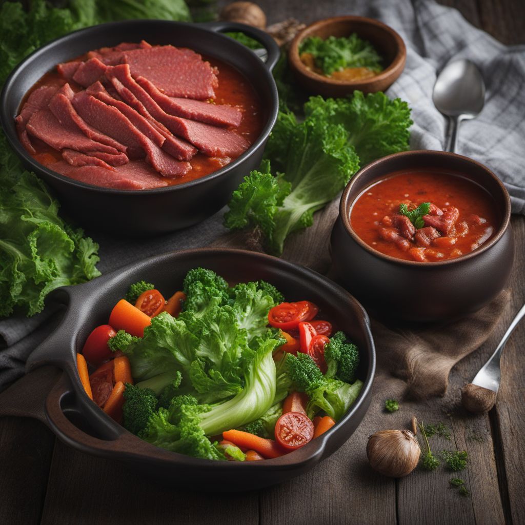 Smoked Meat and Lettuce Soup