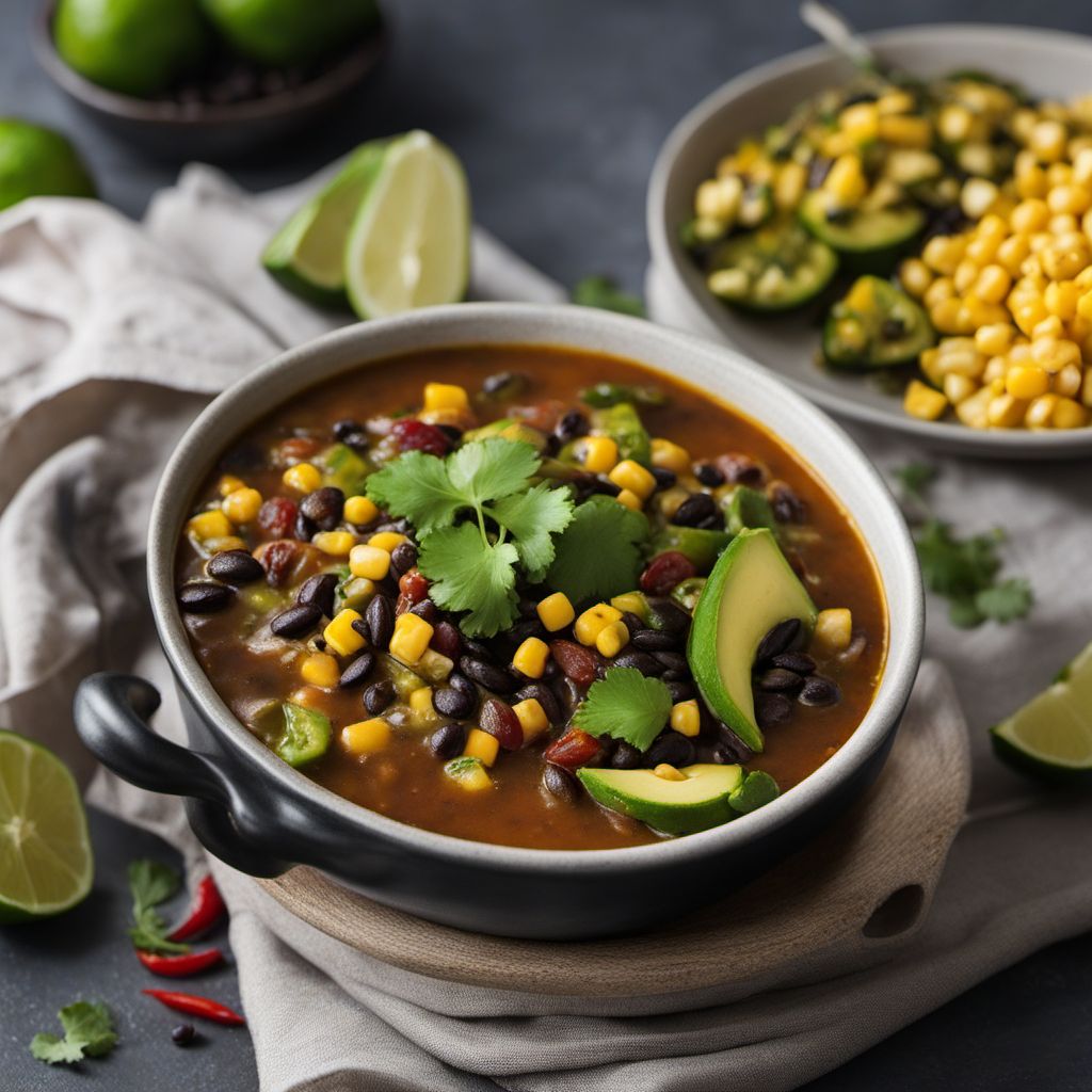 Sopa Poblano with Roasted Corn and Black Beans