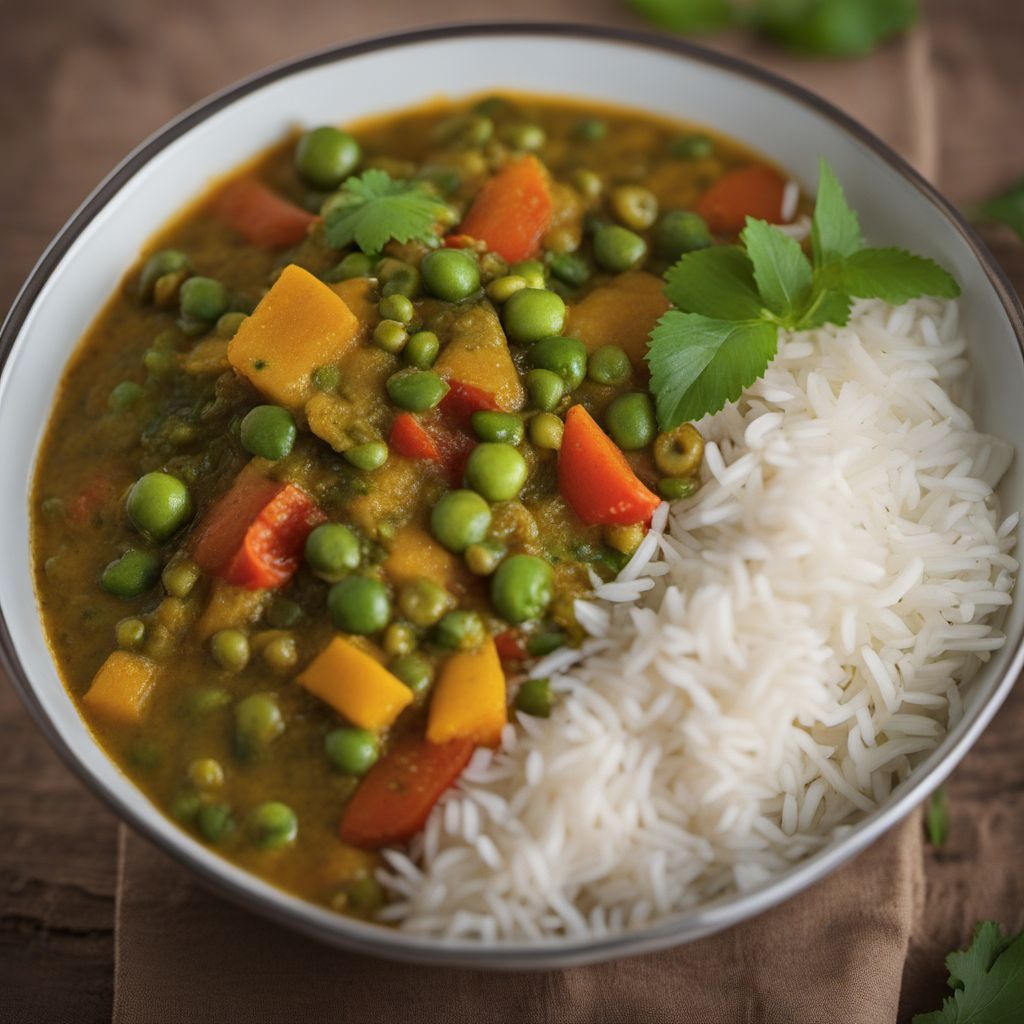 South Indian Style Vegetable Stew with Coconut Rice