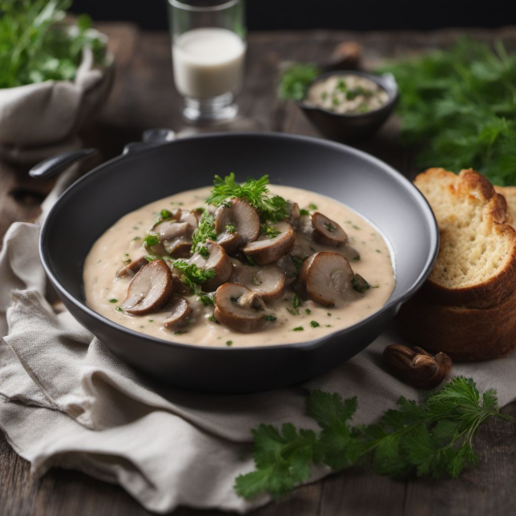 Speckknödel with Mushroom Sauce