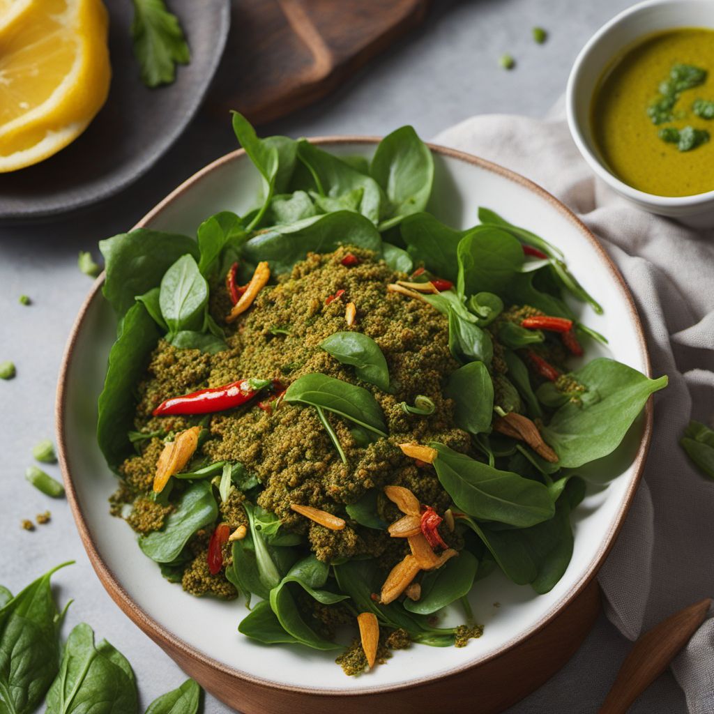 Spicy Fish Salad with Local Greens