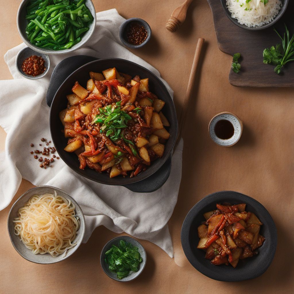 Spicy Stir-Fried Potatoes (Gamja-haem-bokkeum)