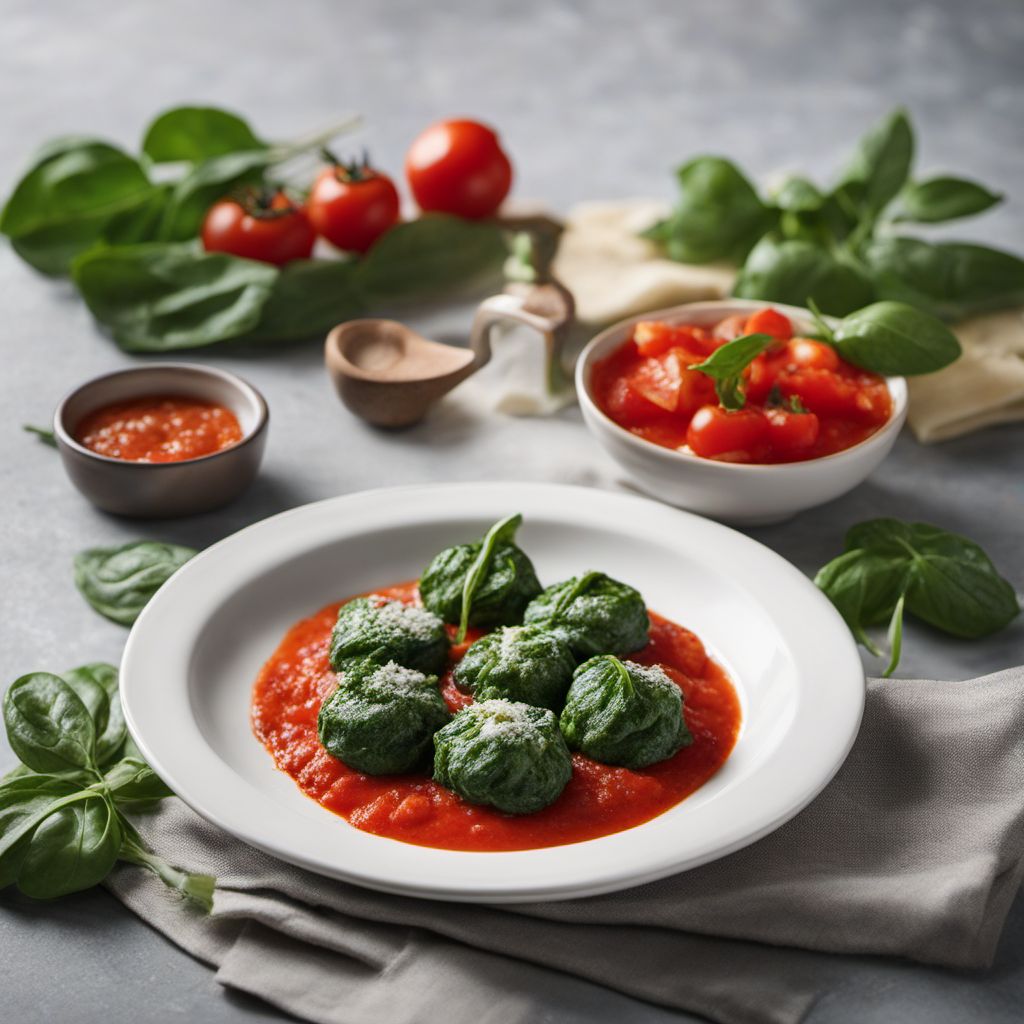 Spinach and Ricotta Malfatti with Tomato Sauce