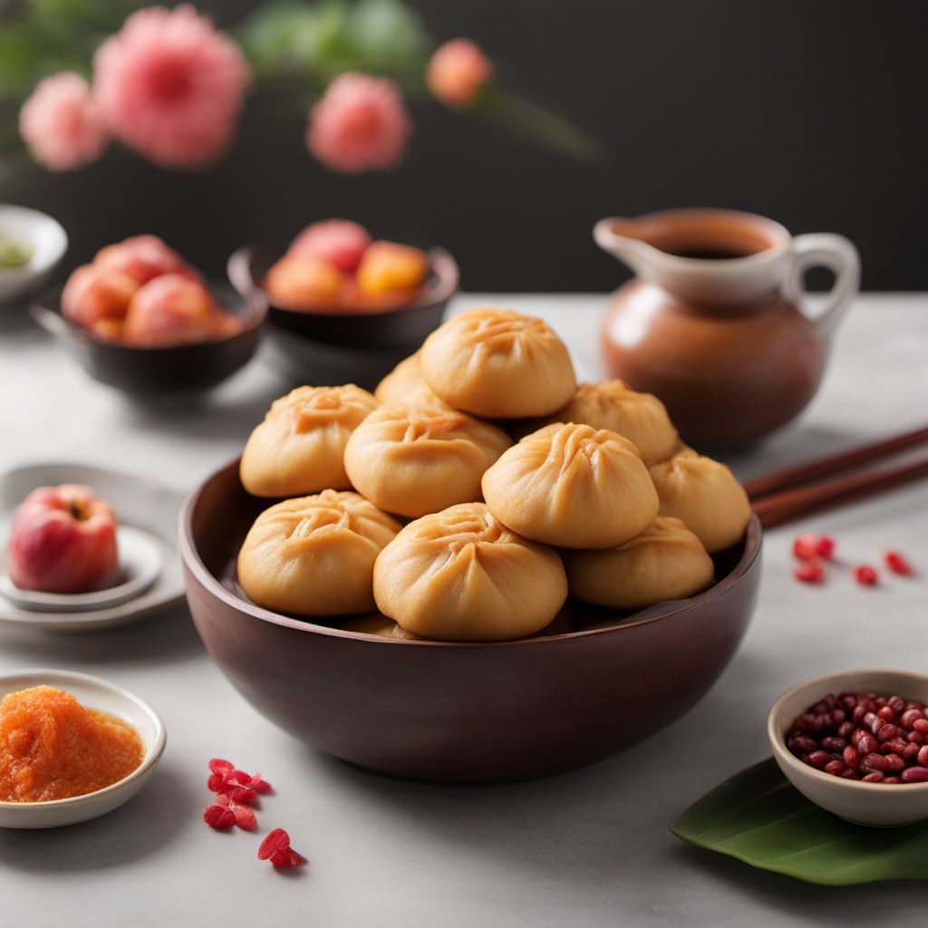 Steamed Longevity Peach Buns