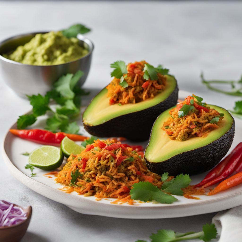 Stuffed Avocados with Vegetables - A Tripuri Twist