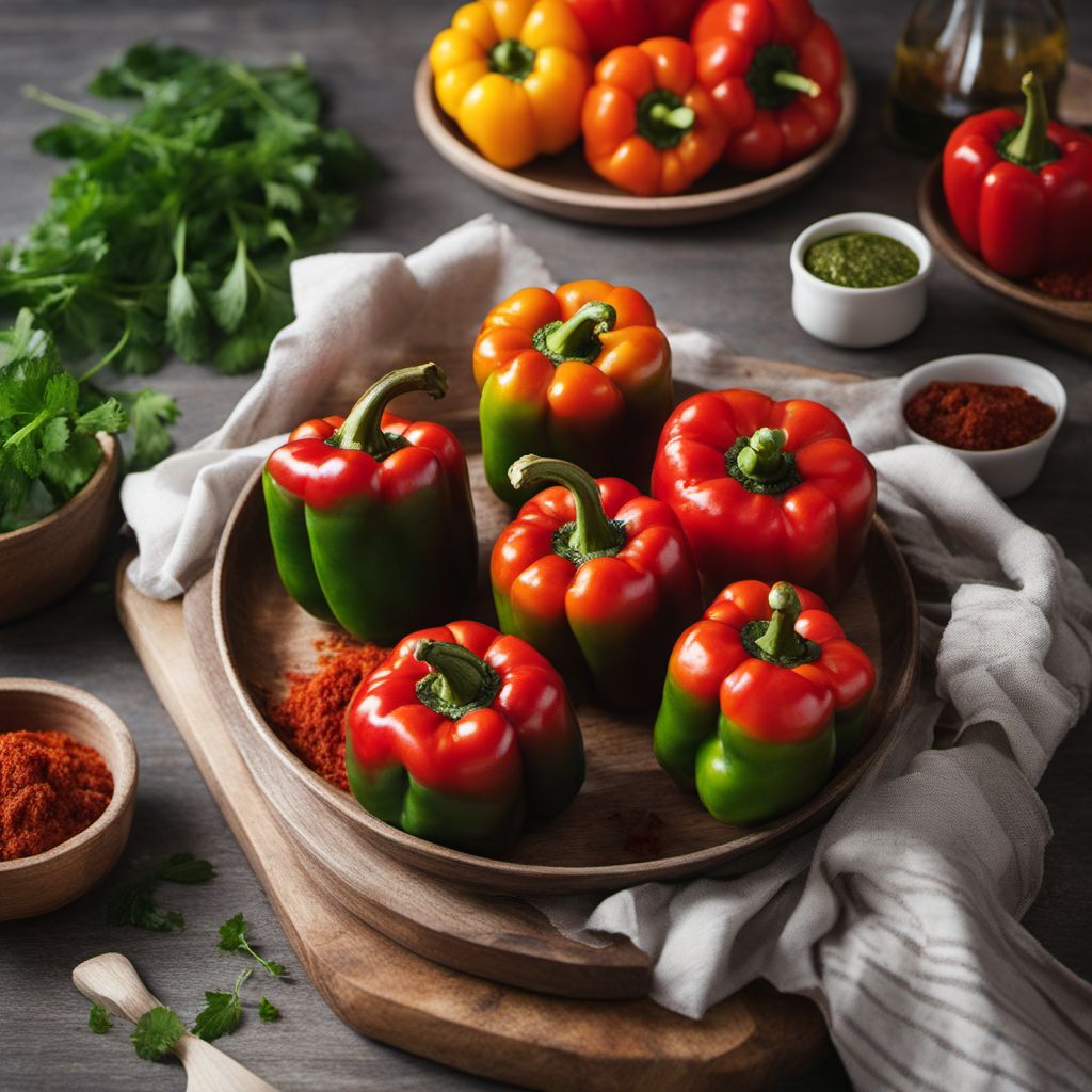 Stuffed Bell Peppers with a Turkish Twist