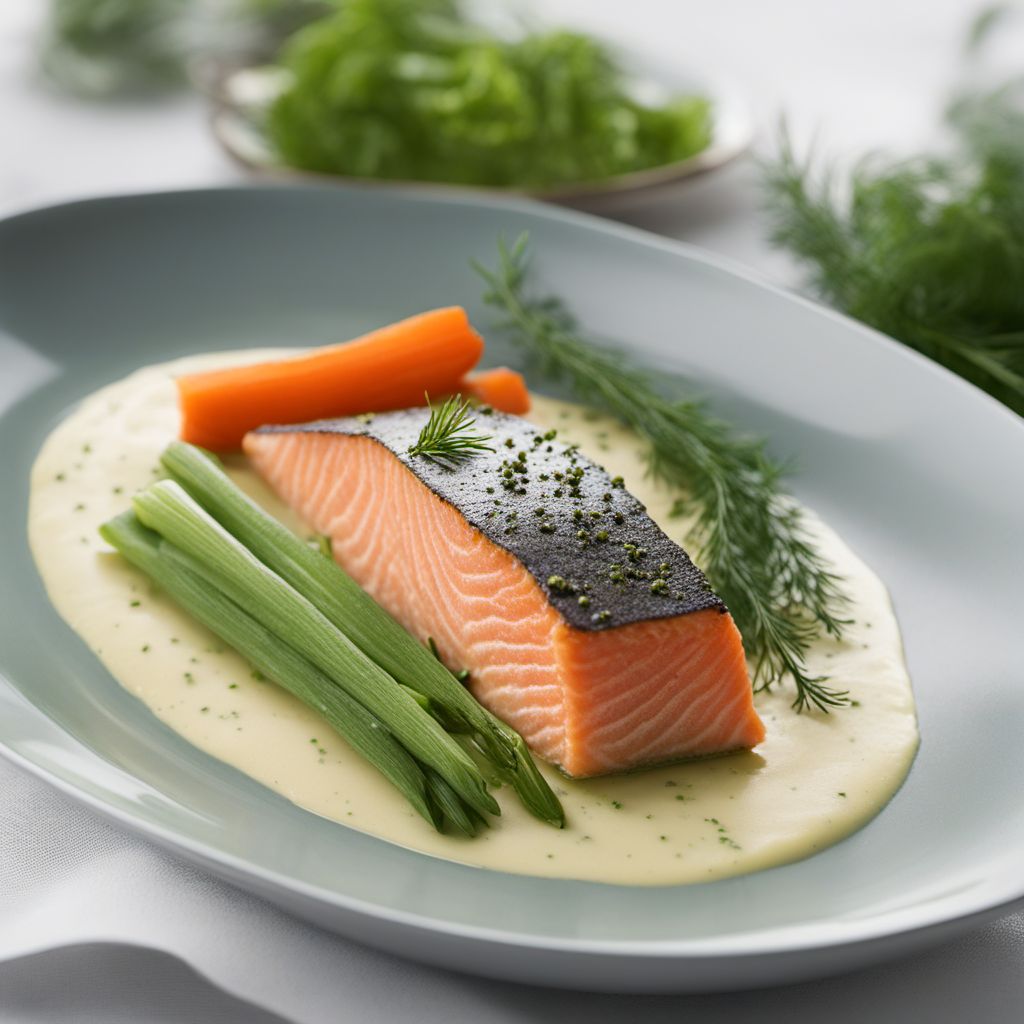 Swedish Poached Salmon with Dill Sauce