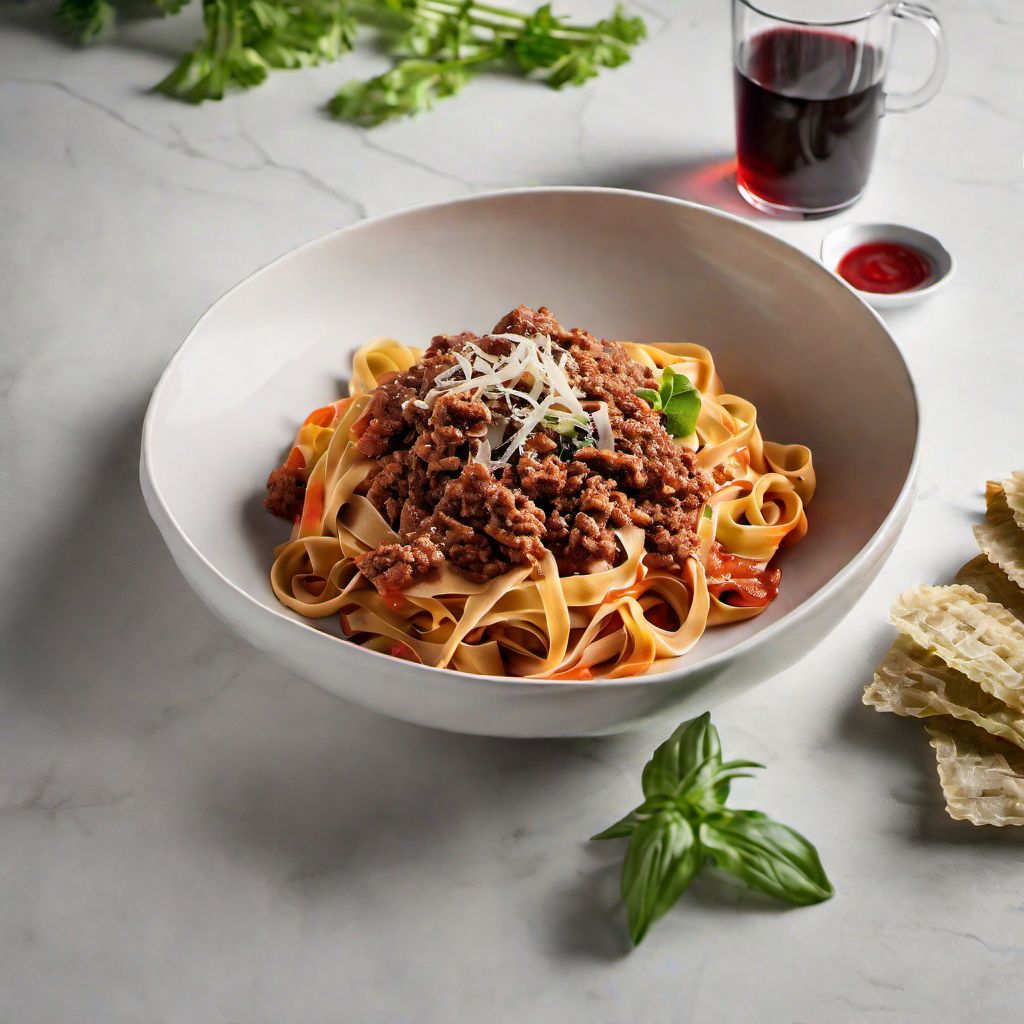 Tagliatelle al ragù alla Bolognese - Molecular Gastronomy Style