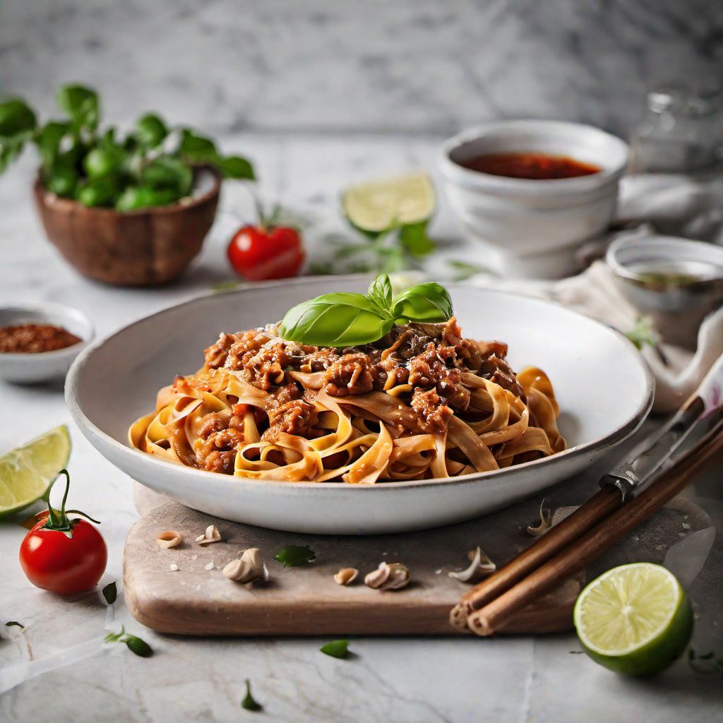 Thai-style Tagliatelle with Spicy Basil Sauce