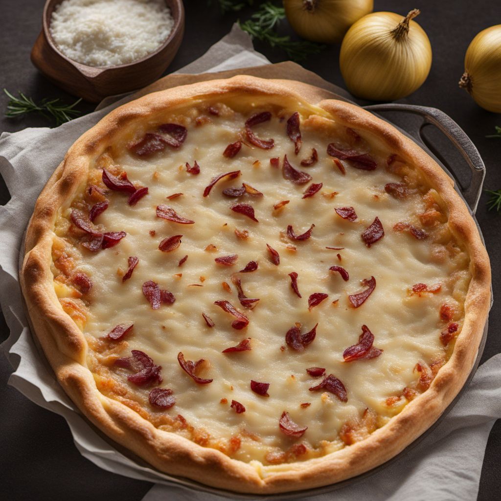 Tarte Flambée with Caramelized Onions and Gruyère Cheese