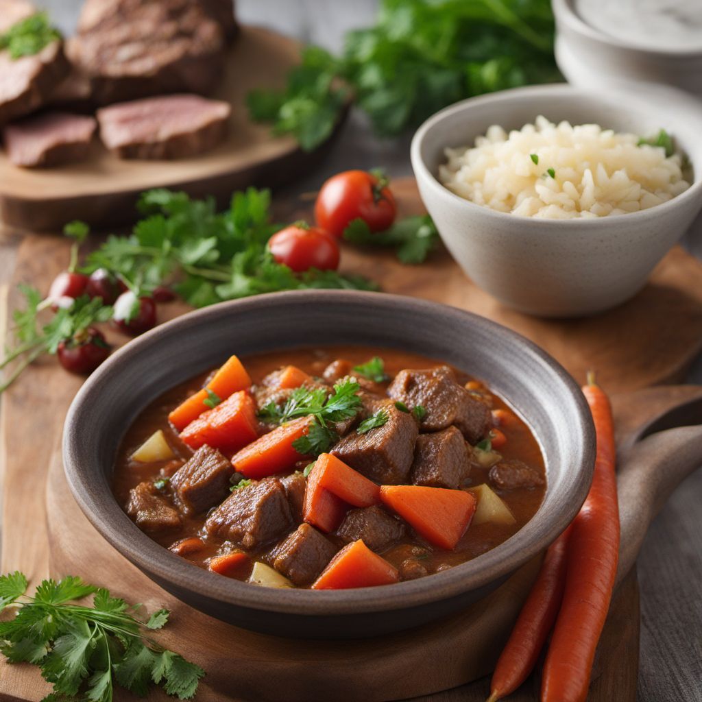 Texan-style Beef Stew with Potatoes and Vegetables