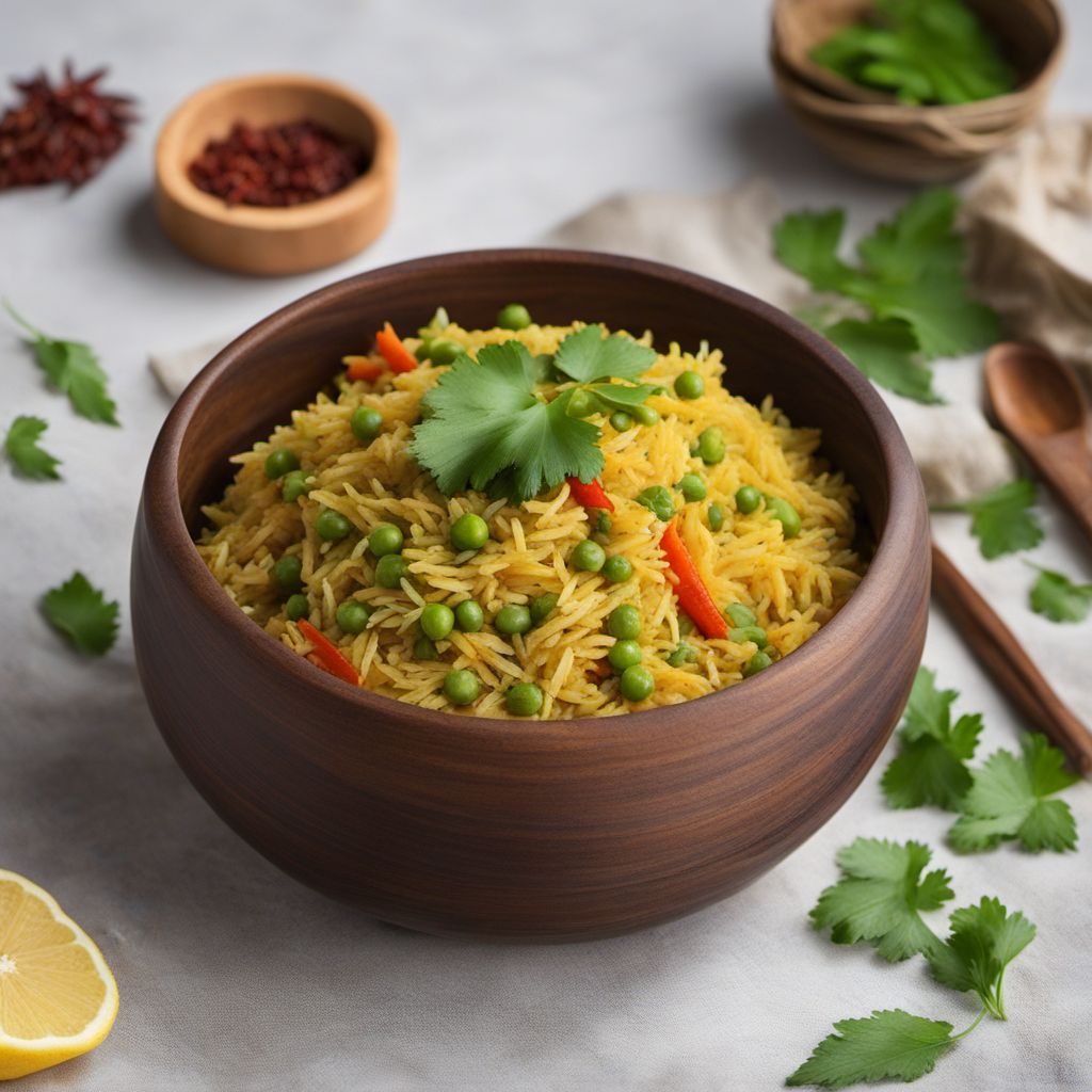 Thalachor Kari - Fragrant Coconut Rice with Spiced Vegetables