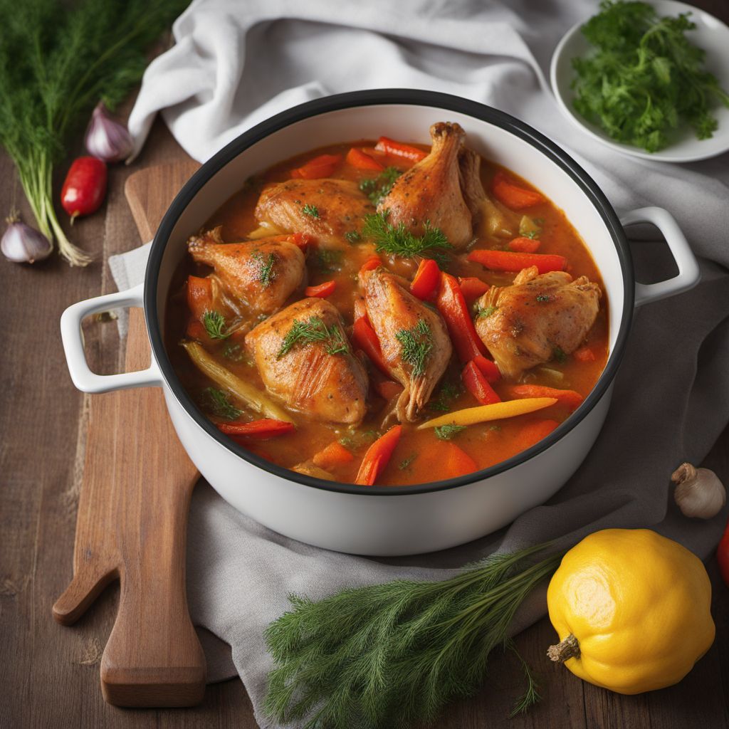 Traditional Romanian Ciorbă with Chicken and Vegetables