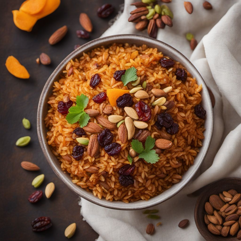 Uzbek Sweet Rice Pilaf with Dried Fruits and Nuts