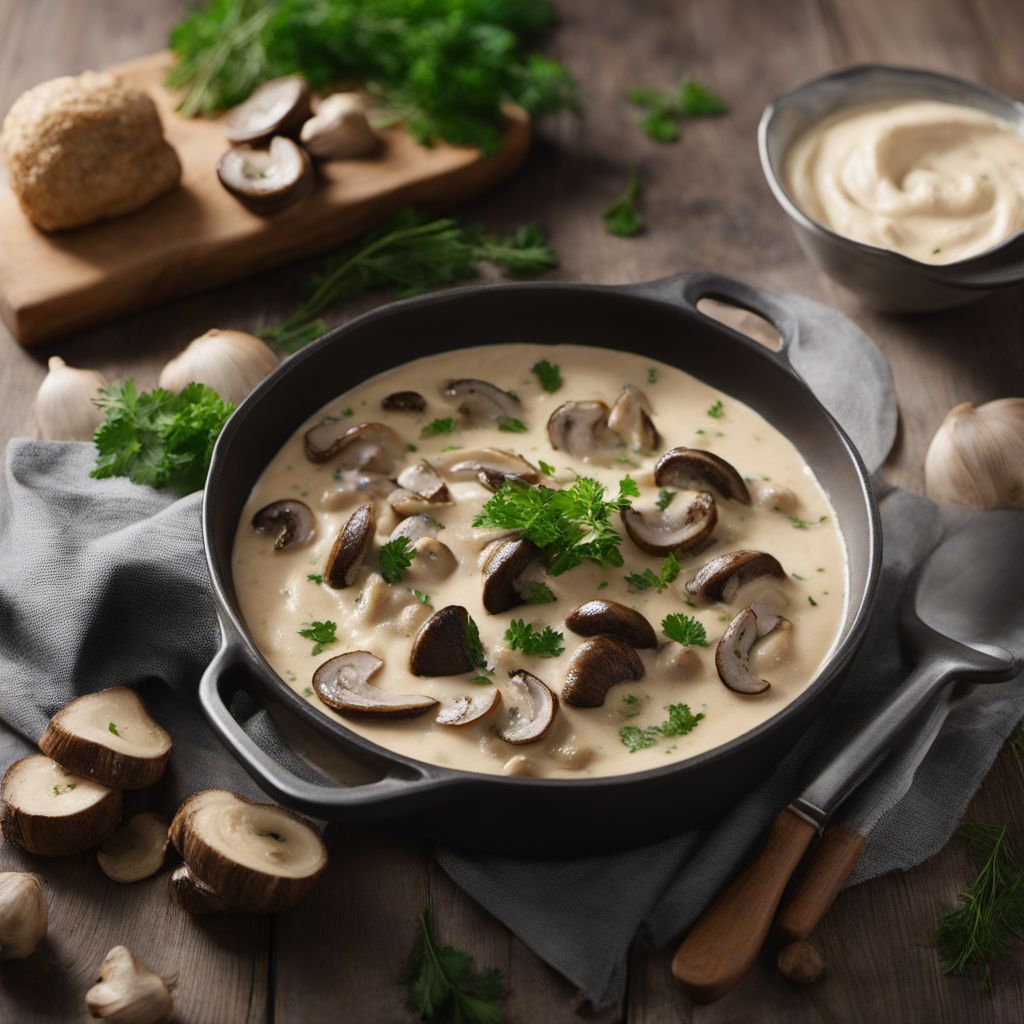 Vrtanek with Creamy Mushroom Sauce