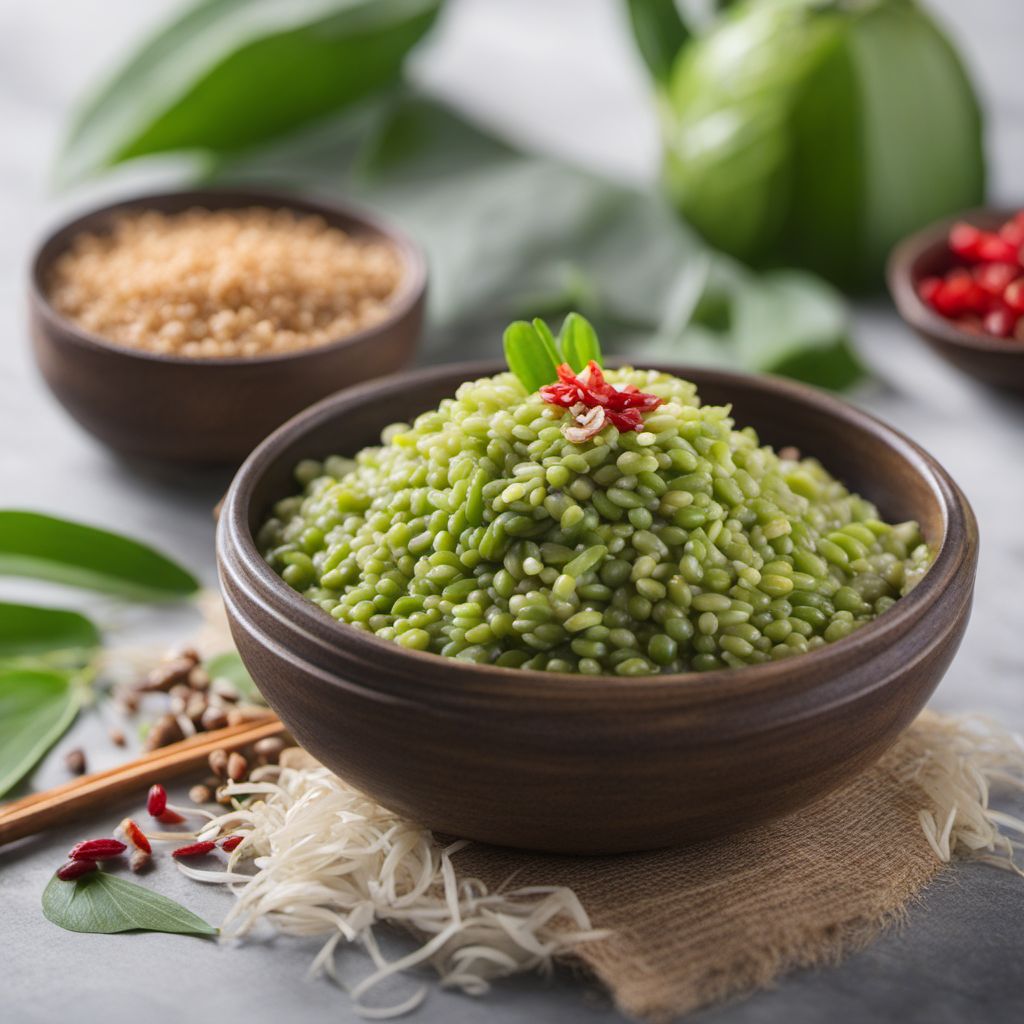 Xôi vò with Coconut and Mung Bean Filling