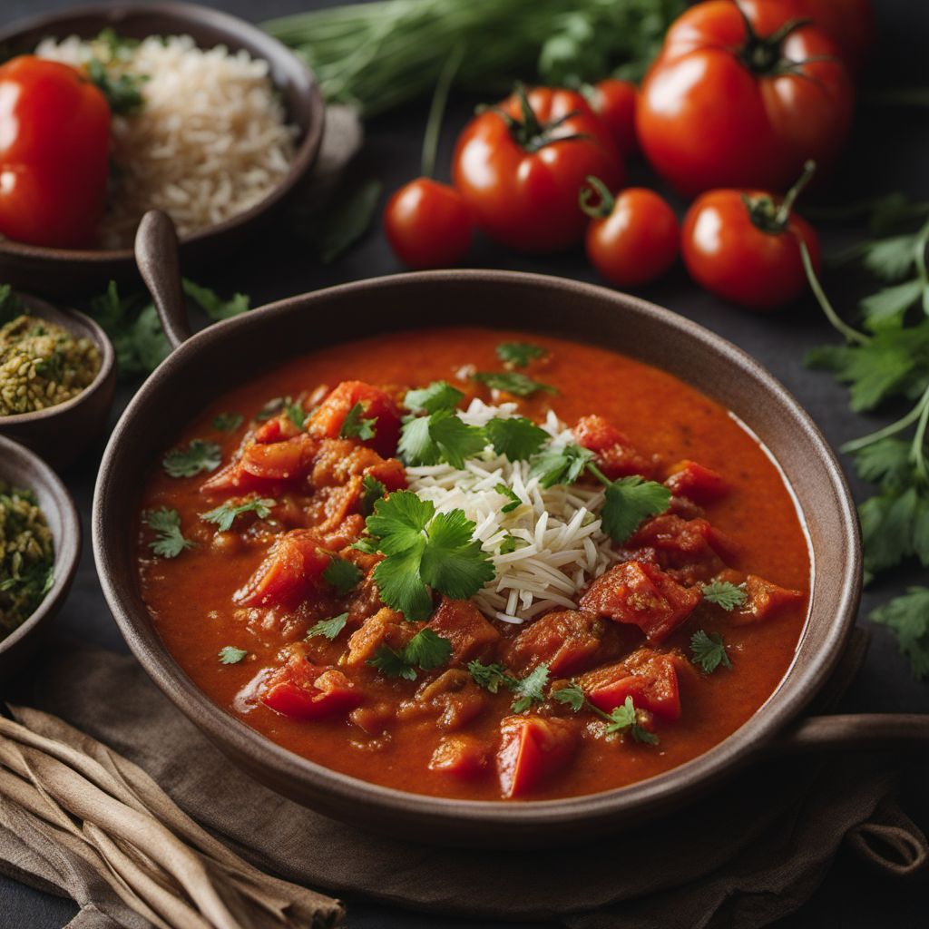 Yemeni Tomato Stew with Spiced Rice