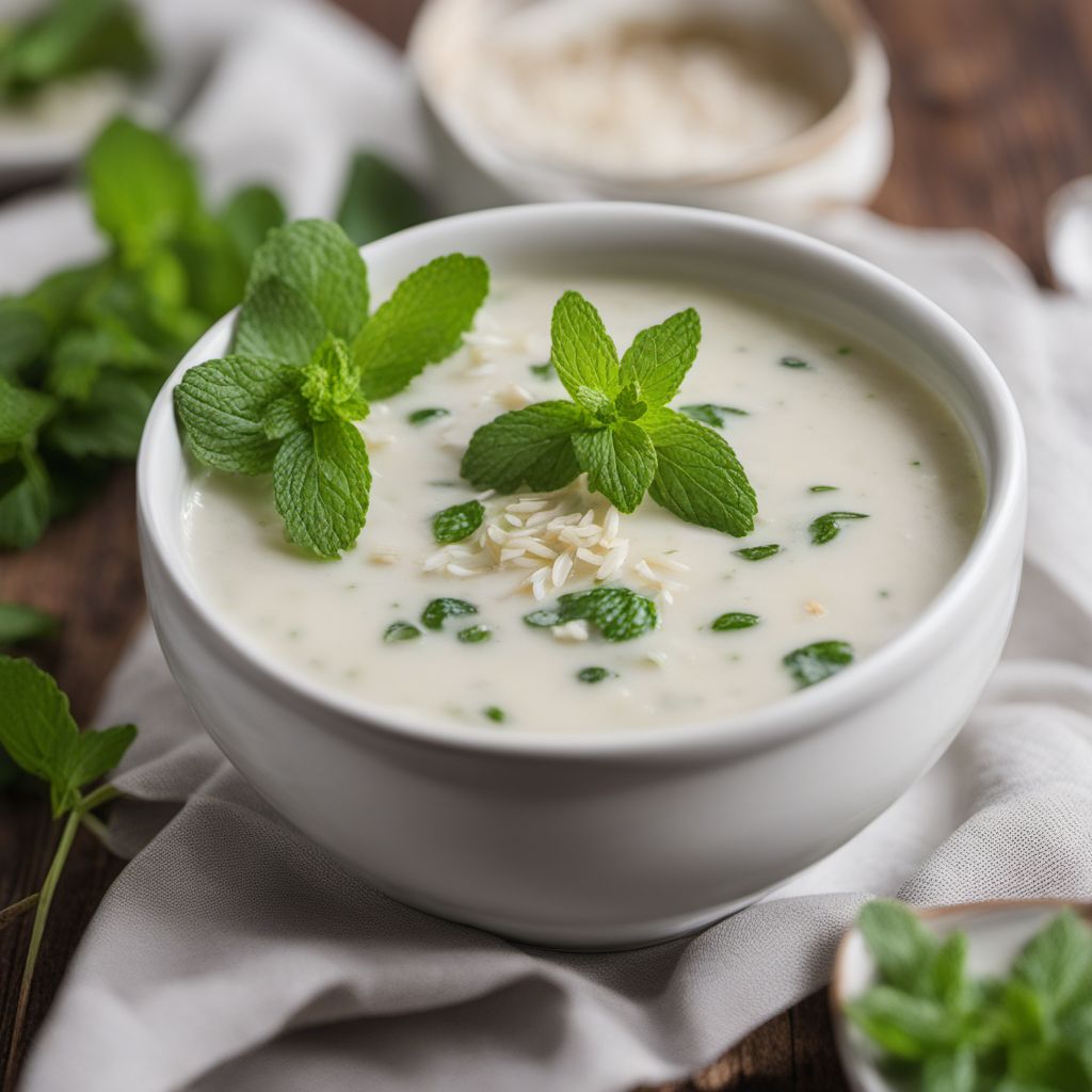 Yogurt Soup with Mint and Rice