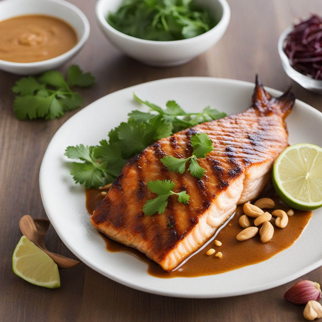 Zimbabwean-style Grilled Fish with Peanut Sauce