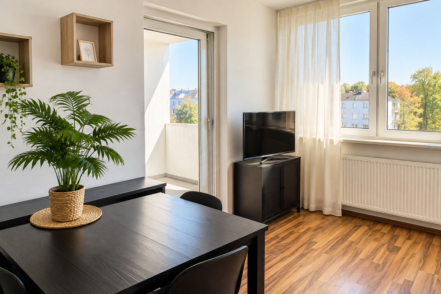 Helles minimalistisches Wohnzimmer mit Balkonblick.png