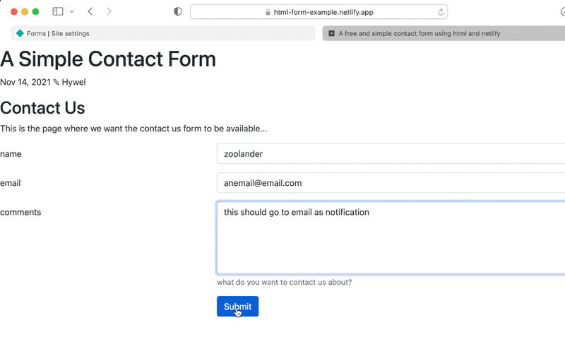 enter a form submission enter a form submission