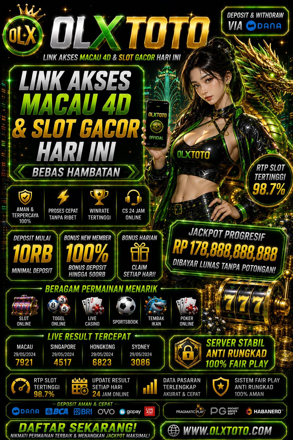 OLXTOTO Official: Link Akses Macau 4D & Slot Gacor Hari Ini Bebas Hambatan