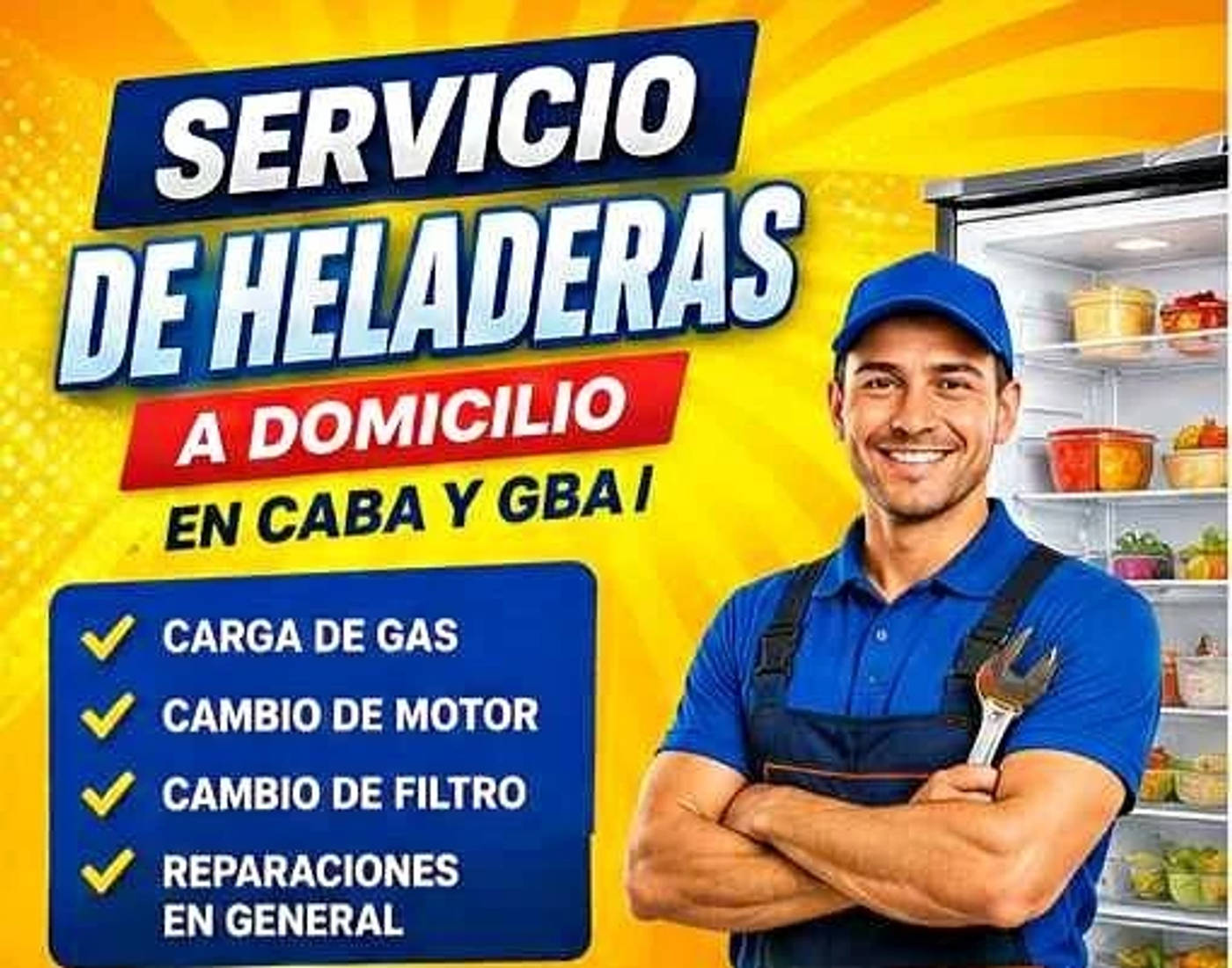 TECNICO-SERVICIO HELADERA GAFA PATRICK ELECTROLUX WHIRPOOL COVENTRY BAMBI COLUMBIA KOHINOOR LACAR VARIAS MAS — foto 1