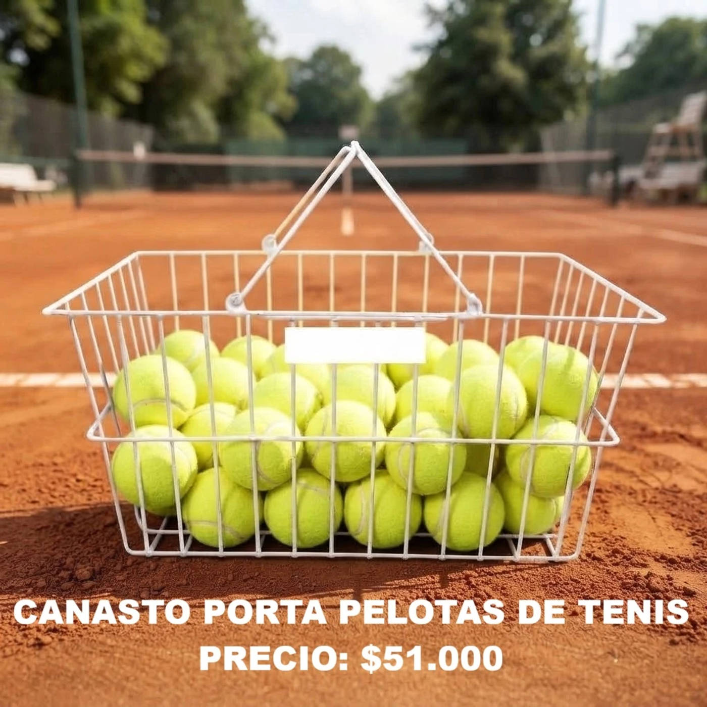 Canasto porta pelotas ideal para tenis y pádel, diseñado para facilitar el transporte y almacenamiento de pelotas durante entrenamientos y partidos — foto 1