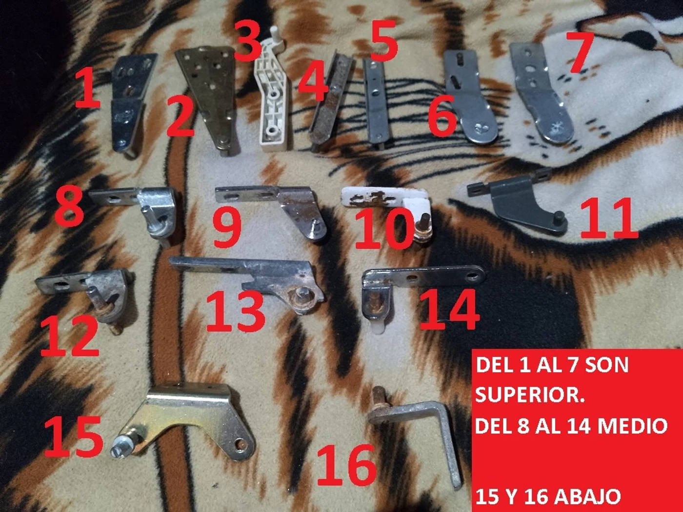 bisagras puerta heladera (repuesto usado originales) buen estado  — foto 2