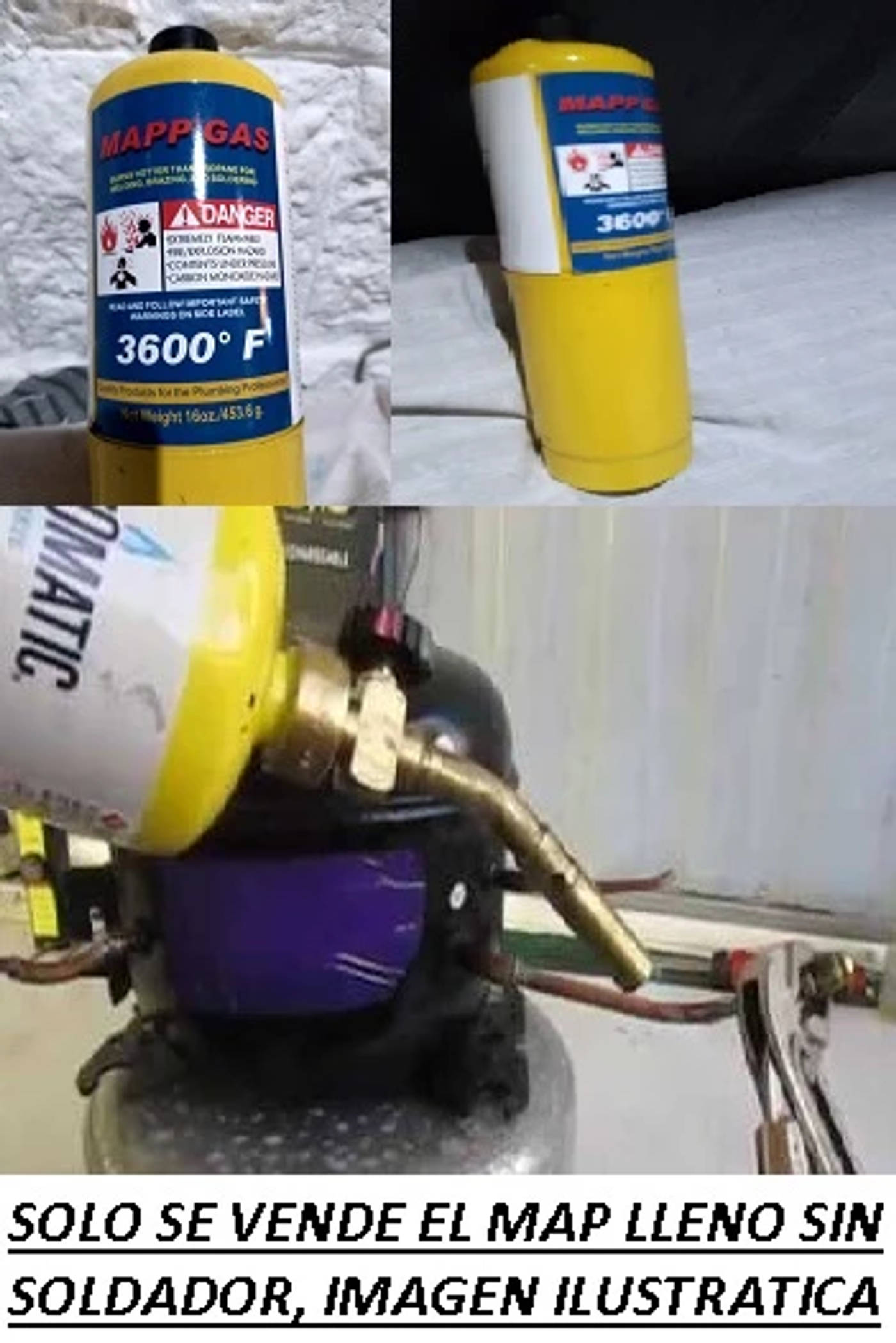 GARRAFA MAP PRO GAS PARA SOLDAR CAÑOS METAL REFRIGERACION (HELADERA-FREEZER-EXHIBIDORAS-AIRES) VENDO SOLO TUBO NUEVO LLENO — foto 3