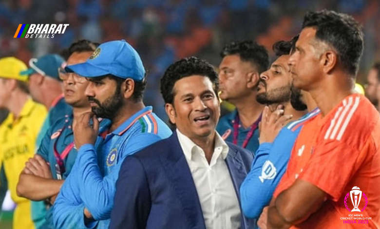 Sachin Tendulkar Consoles Rohit Sharma, Rahul Dravid, and Team Amidst India's World Cup Final Defeat – Exclusive Images 6 Sachin Consoles Rohit Sharma, Rahul Dravid and Team India