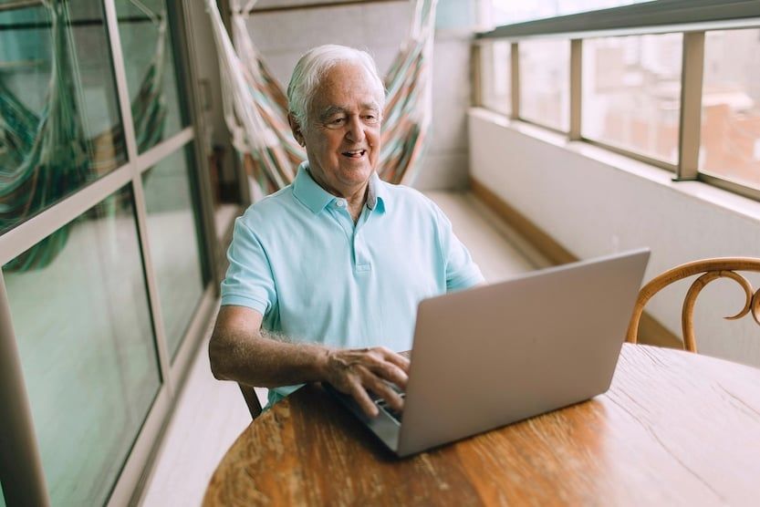 Man working on laptop