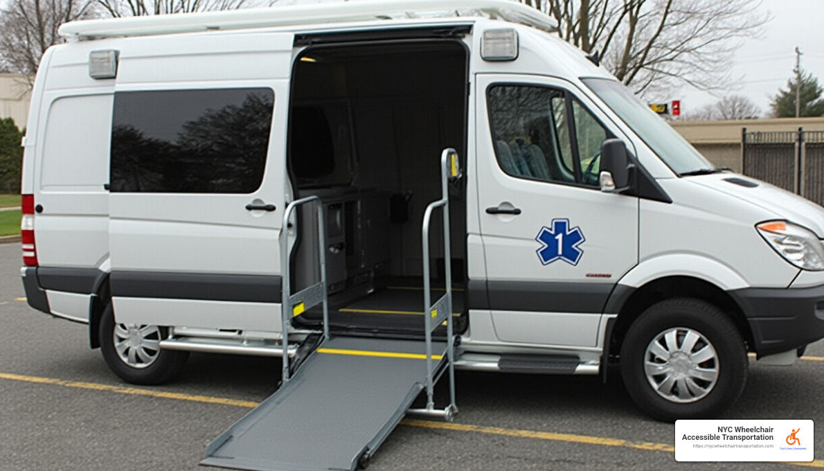 Bariatric medical transportation vehicle with specialized equipment for plus-size patients