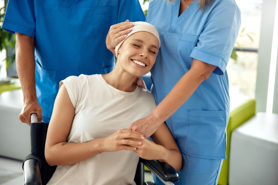 Cancer patient receiving help getting to treatment appointment