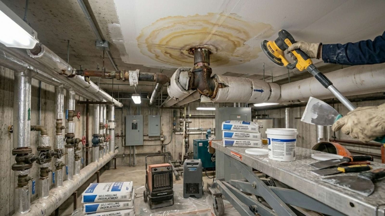Water Damage From Upstairs Leak in Hutchins, TX