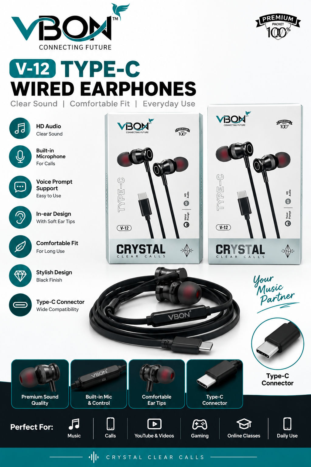 Vbon Type-C Handsfree Gaming