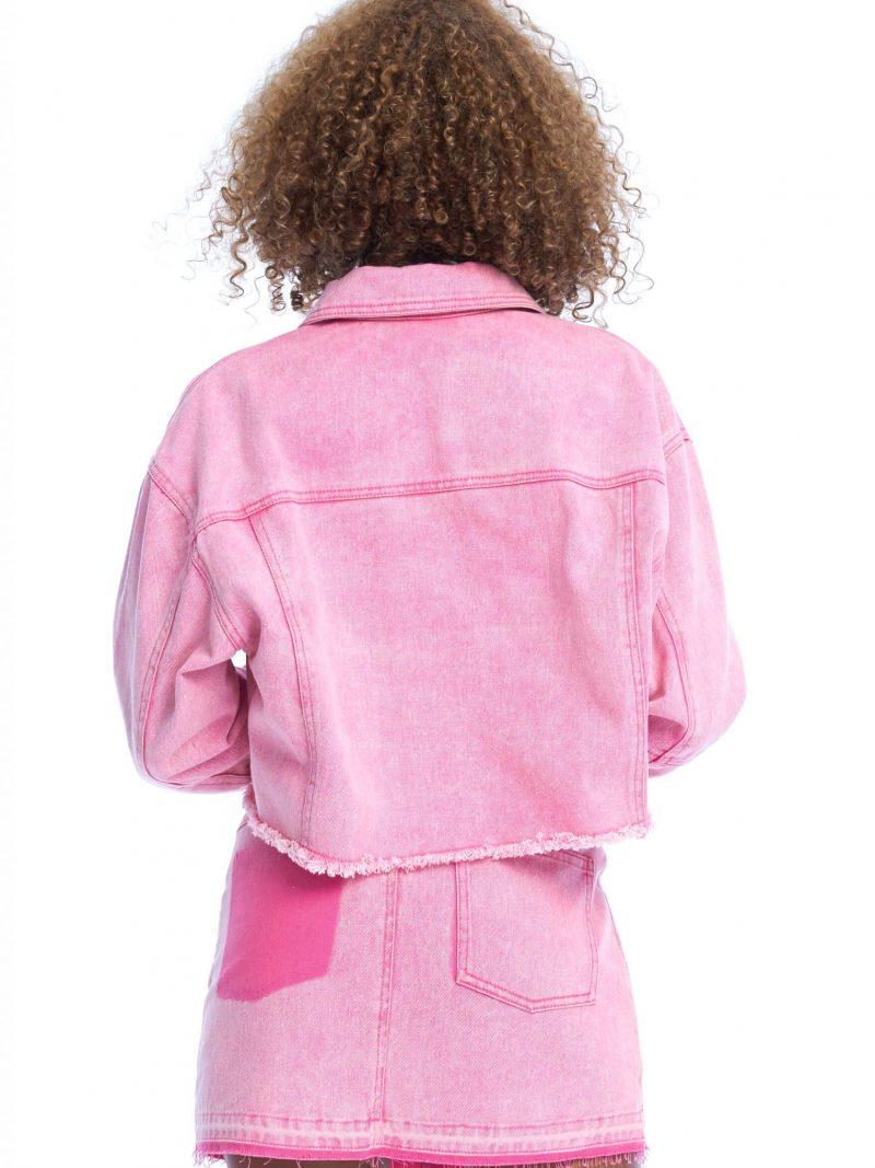Link Up Denim Jacket – Powder Pink