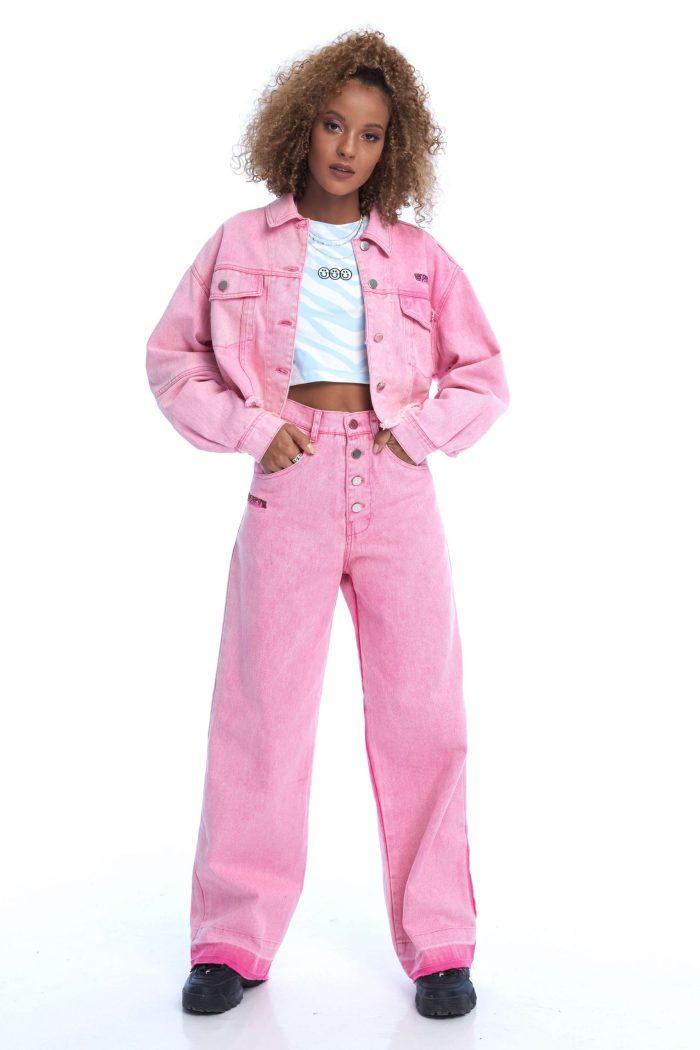 Denim Jacket - Powder Pink - Cute Mistake