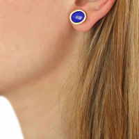 Sunflower earring Button Blue - CPE574A1 - Diest