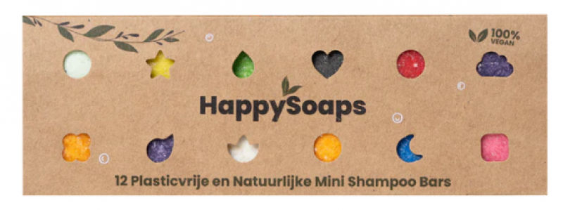 Prepacked sleeve met 12 mini shampoo bars - Eindhoven